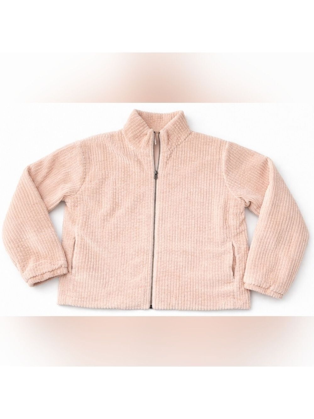 HELLO NITE Blush Pink Corduroy Zip-Up Jacket Small - New Without Tags